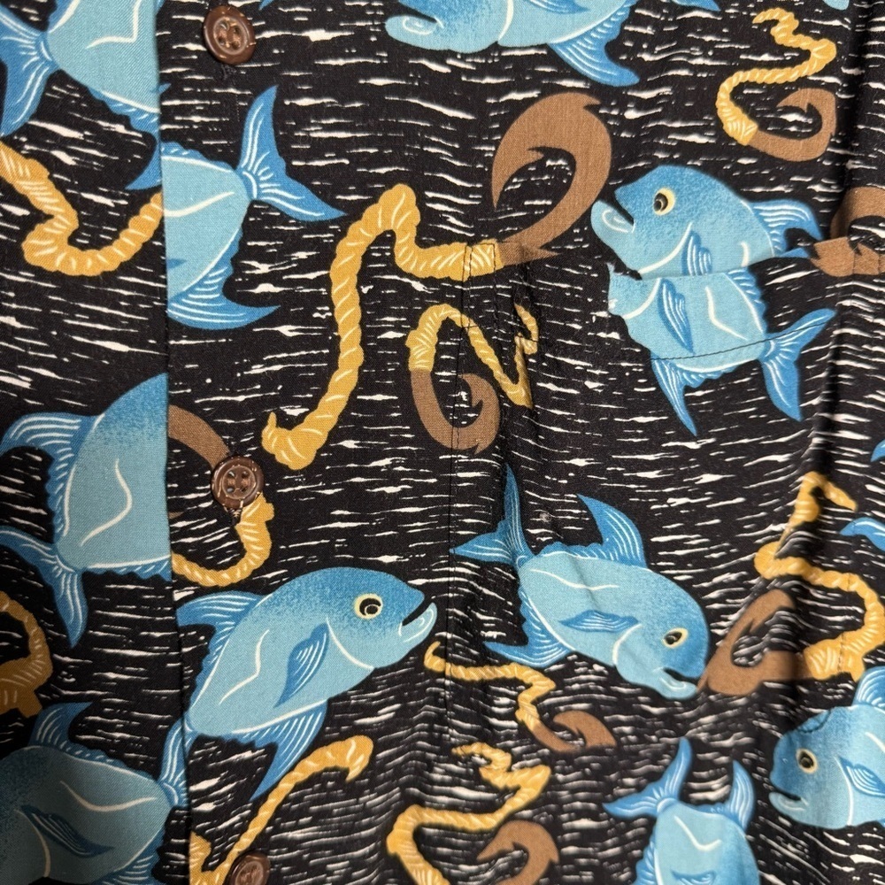 Vintage Rare Reyn Spooner Dietrich Varez Hawaiian Shirt Fish Print Size Small - Picture 5 of 15